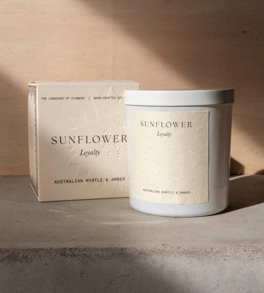 Sunflower Candle | Australian Myrtle + Amber