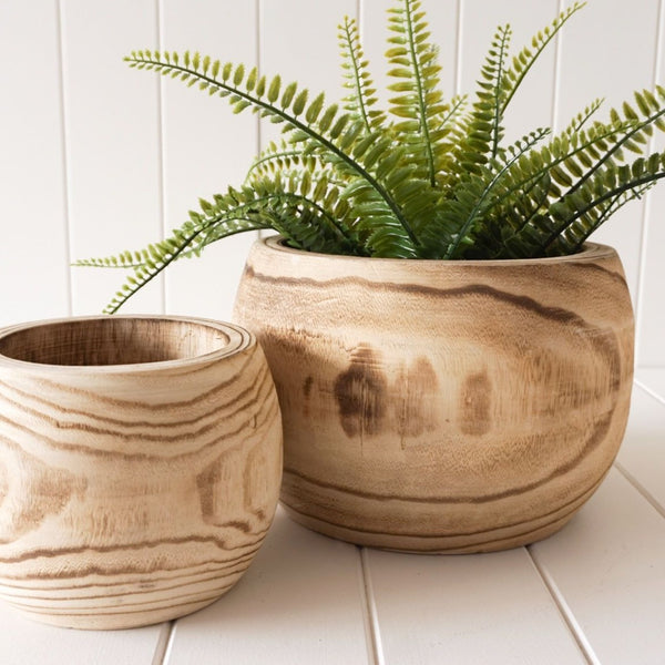 Timber pot Leila set of 2