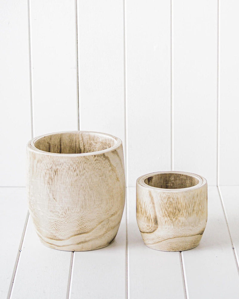 Timber pot jab set of 2