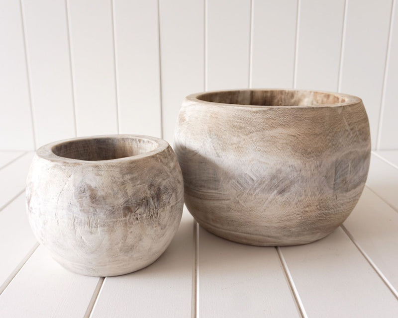 Timber pot Leila set of 2