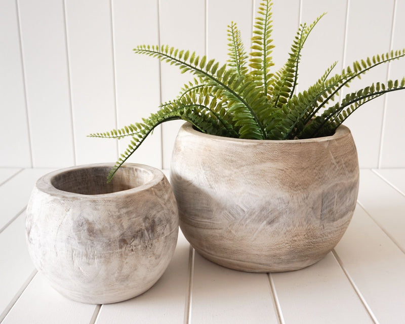 Timber pot Leila set of 2